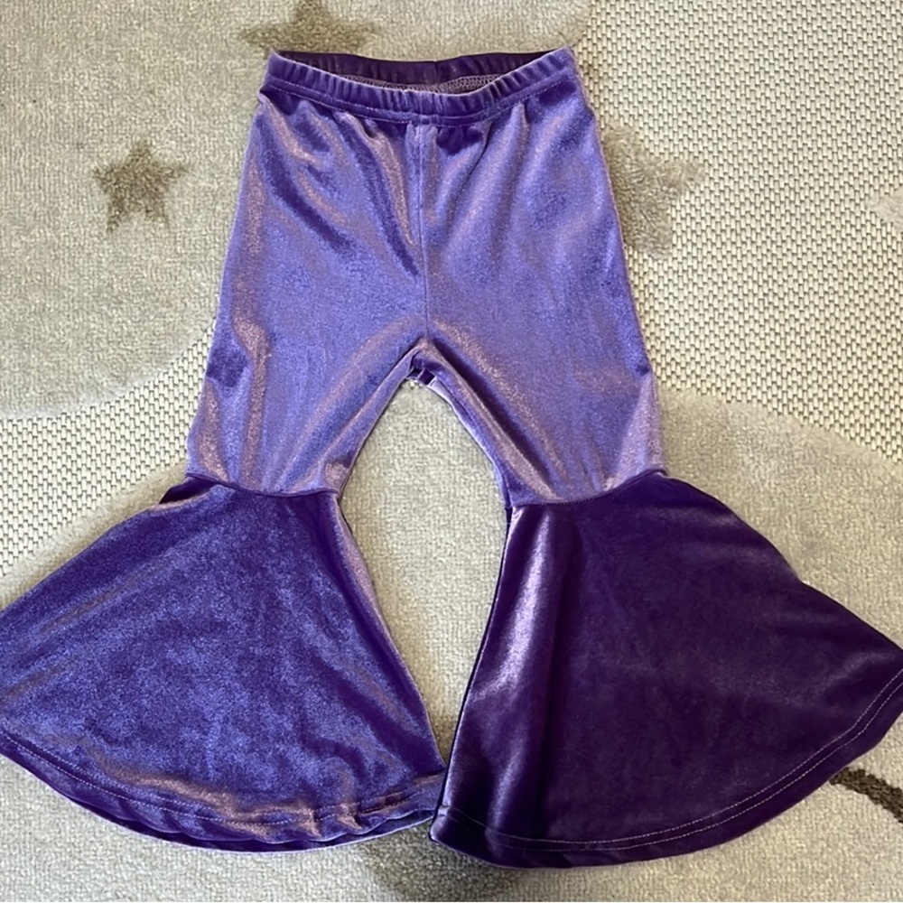 Marie Nicole Clothing Toddler Purple Velvet Bell Bottom Pants Size 18-24M